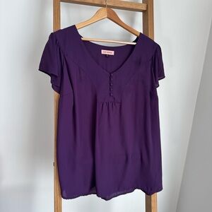 EAST ADELINE | Women’s 2X Purple Button Blouse